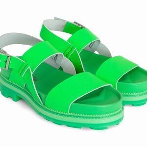 John Fluevog x Anna Sui Neon Green Women's Defoy Sandals